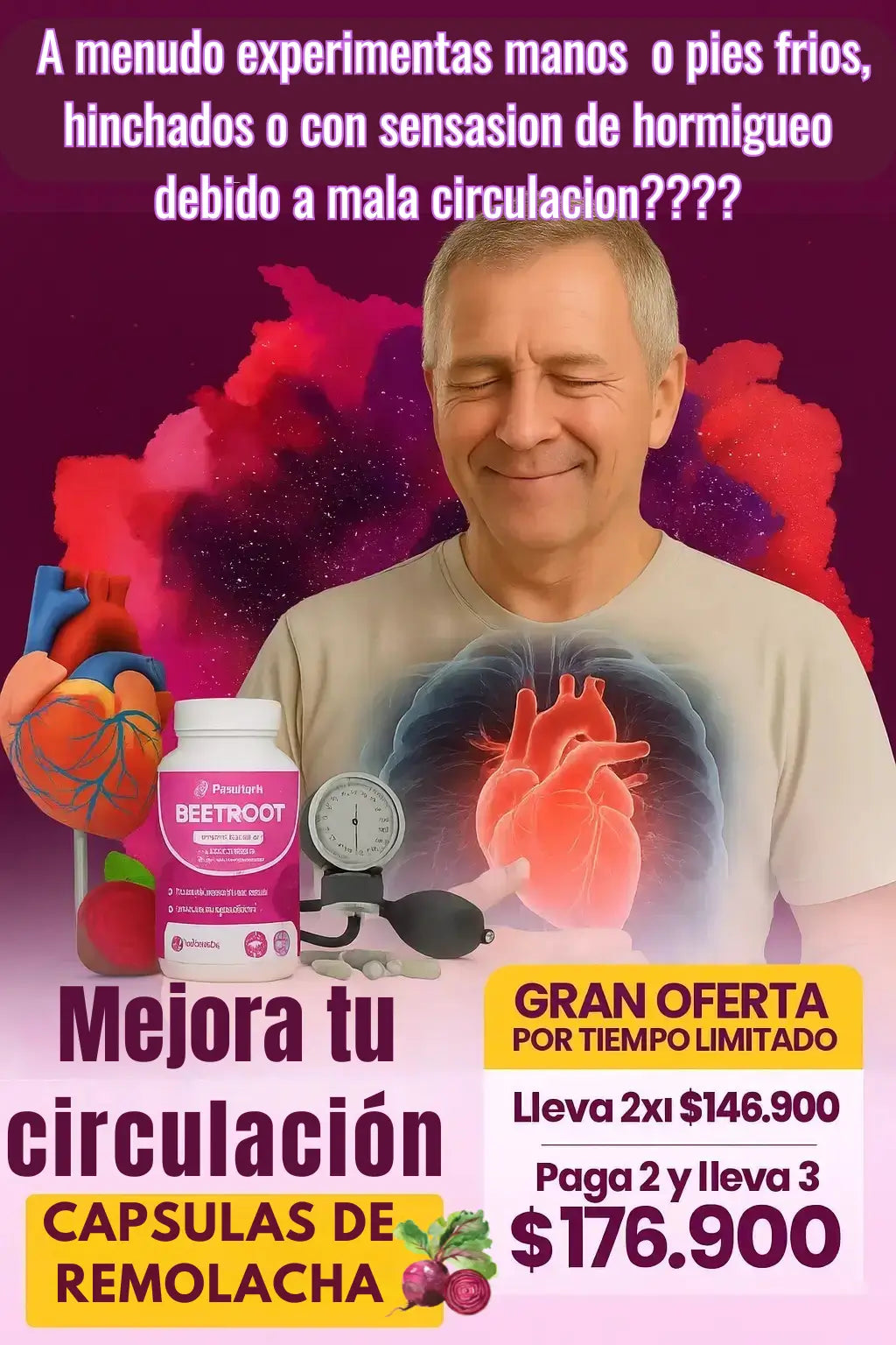 Rosabella Cápsulas orgánicas de raíz de remolacha